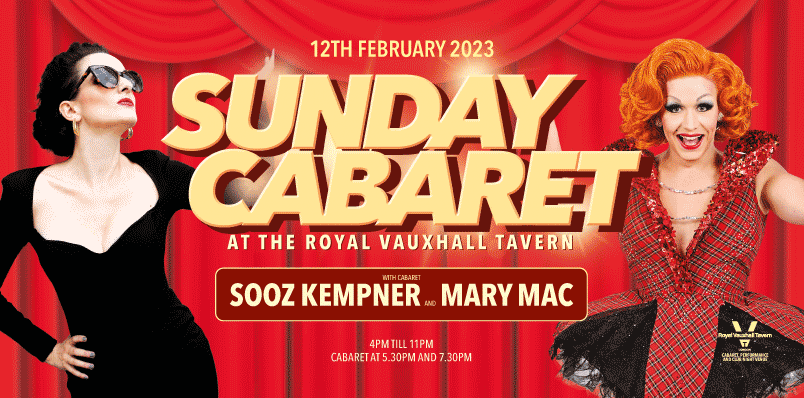 Sunday Cabaret at the RVT with Sooz Kempner and Mary Mac