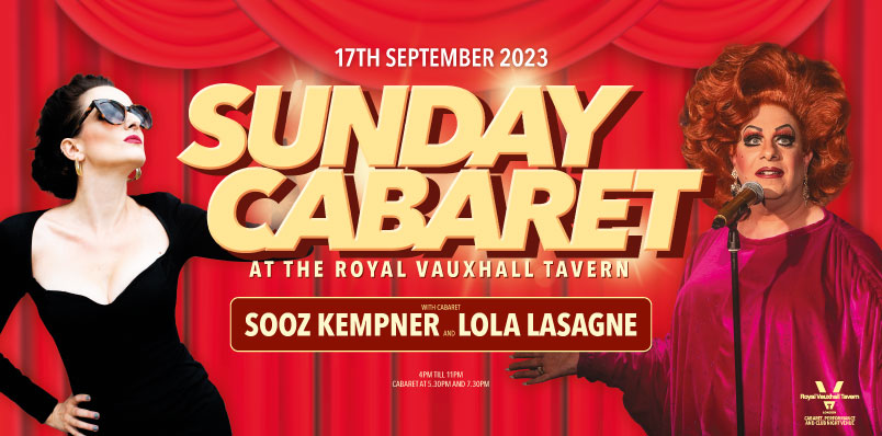 Sunday Cabaret with Sooz Kempner and Lola Lasagne