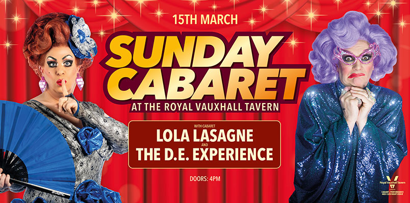 SUNDAY CABARET WITH LOLA LASAGNE AND THE D.E. EXPERIENCE