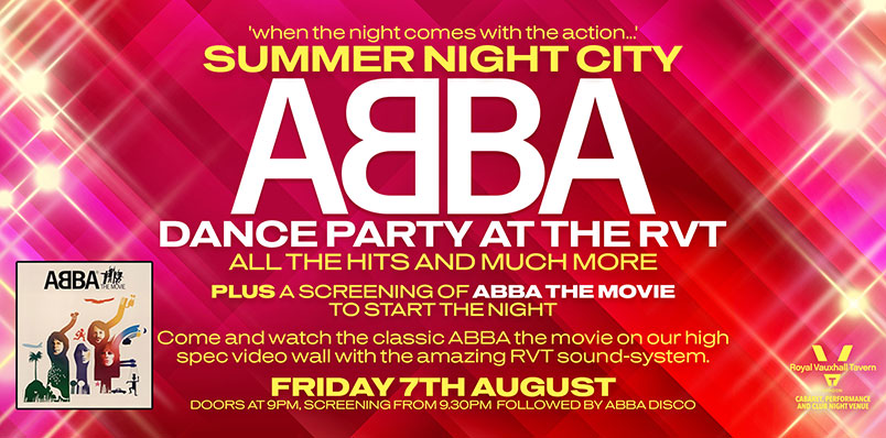 SUMMER NIGHT CITY – ABBA DANCE PARTY AT THE RVT
